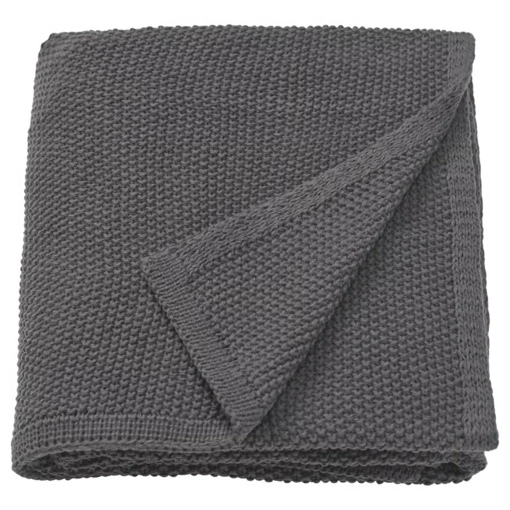 Elegant Anthracite Knit Throw Blanket